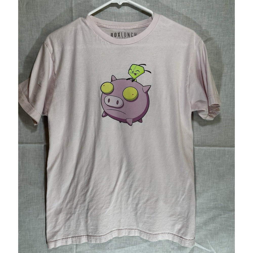 BoxLunch Invader Zim GIR Flying Pigs T Shirt Medium Pink Nickelodeon Graphic
